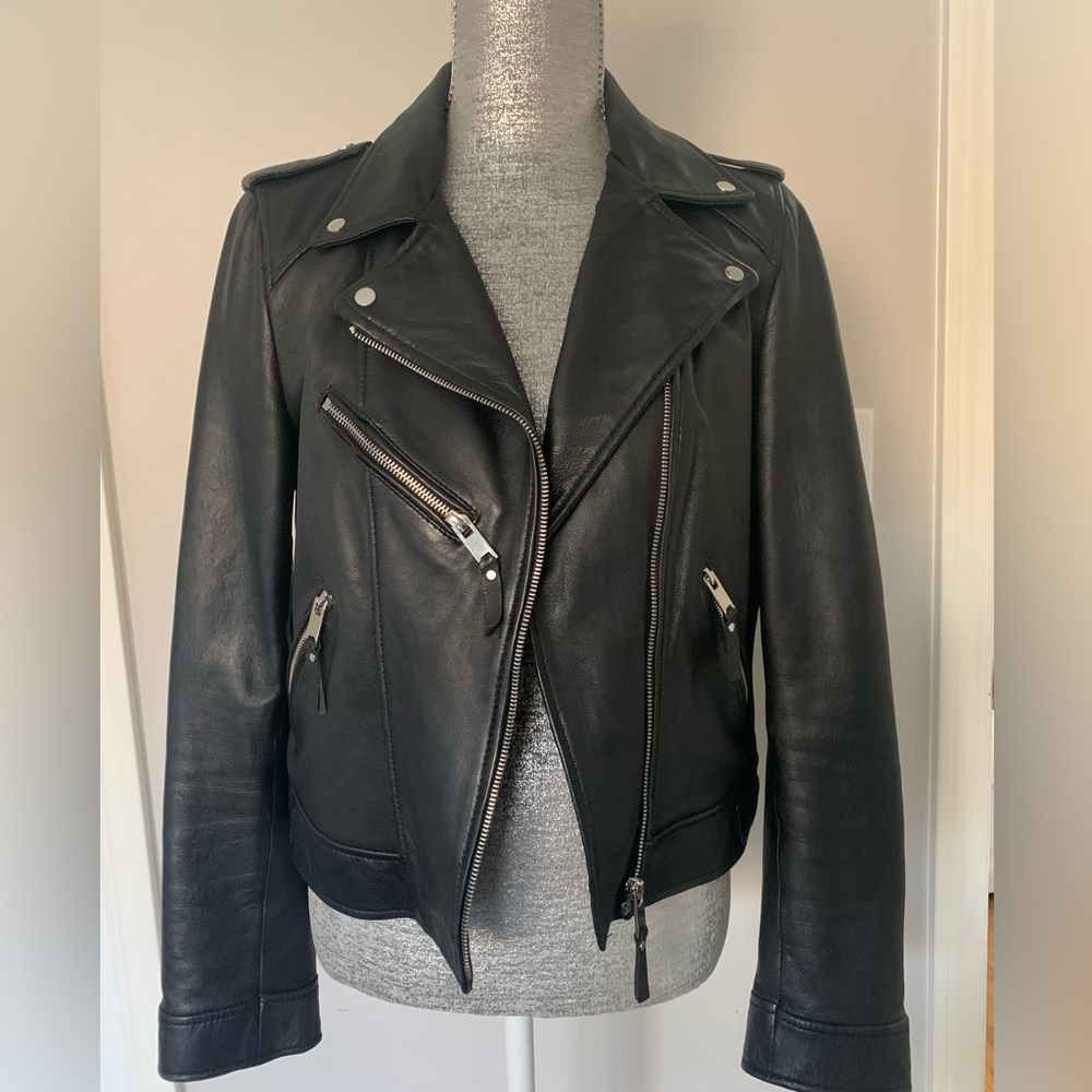 Leather biker jacket from ZARA. Size L